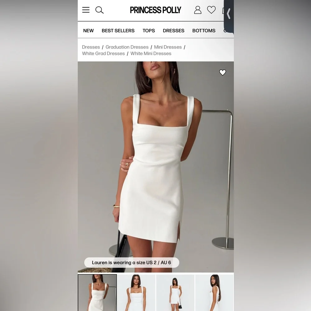 NEW Princess Polly Bombshell Mini Dress White - Picture 11 of 13